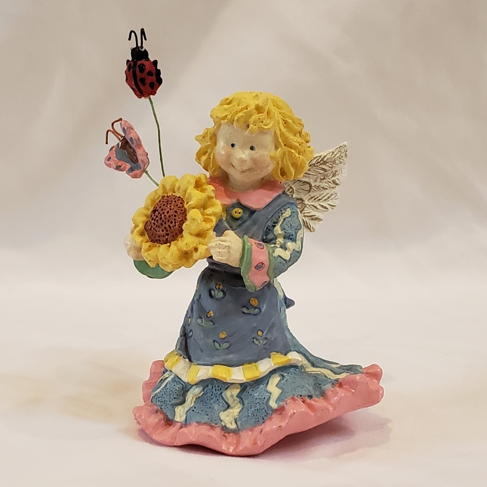 Springtime Angel, Sunflower Ladybug Butterfly